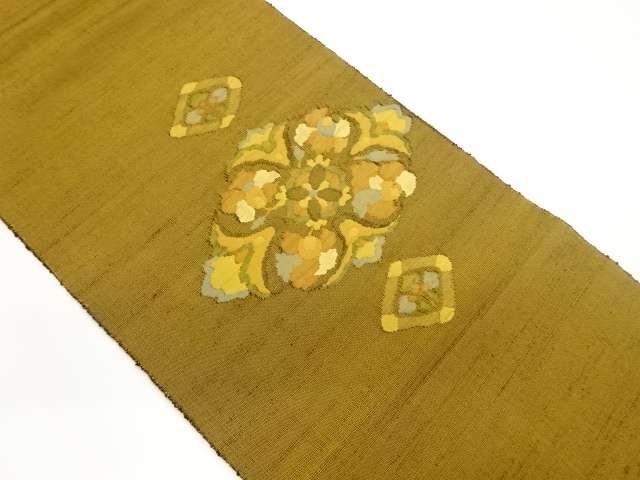 JAPANESE NAGOYA OBI / TSUMUGI / WOVEN FLOWER